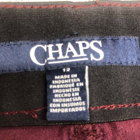 Chaps Traditional Preppy Maroon Burgundy Corduroy Pants Classic Jeans Styling - Picture 8 of 16
